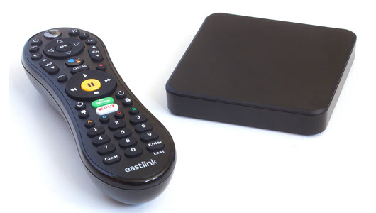 TiVo Stream remote control and box.